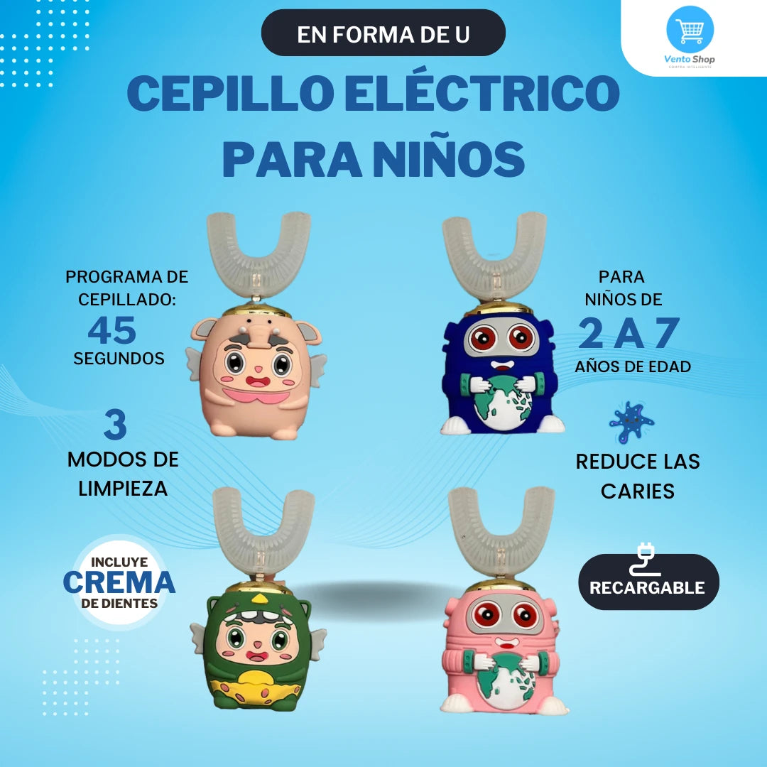 CEPILLO ELECTRICO PREMIUM PARA NIÑOS + CREMA DE DIENTES EN ESPUMA + ENVÍO GRATIS 🎁